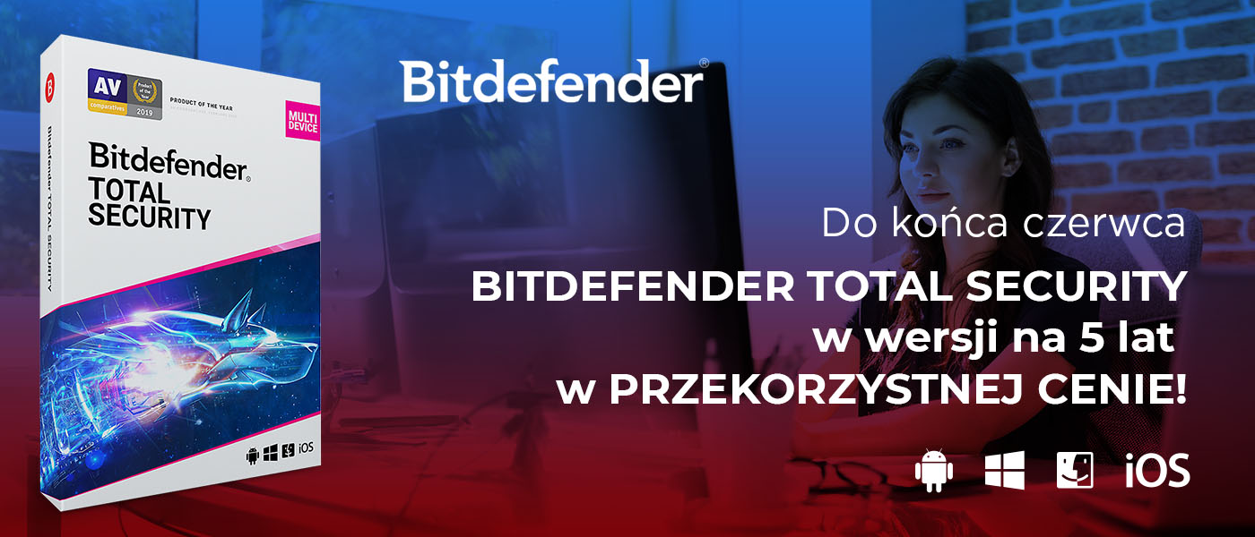W czerwcu wszystkie 5-letnie licencje Bitdefender Total Security w przekorzystnej cenie!